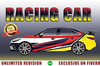 make awesome racing car wrap, vehicle wrap design ,sports car wrap designs
