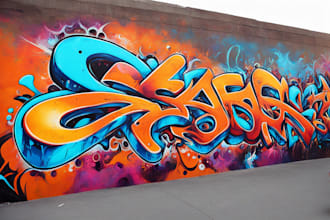 draw graffiti designs murals and wall art or skateboards