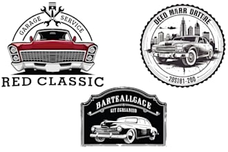 make original vector illustration in vintage classic car logo