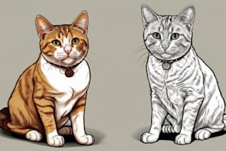 draw your cat dog pet animal in amazing line art portrait