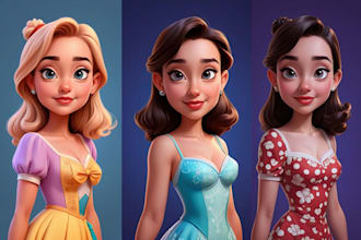 draw your cartoon portrait in disney style