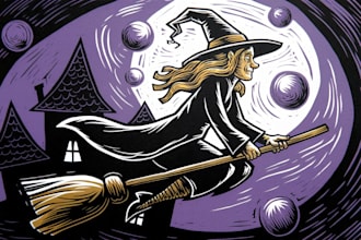 create artistic linocut illustration in my style