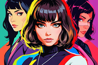digital art amazing wpap pop art portrait or full body illustration
