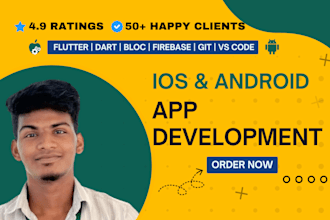 develop ios and android mobile app with flutter using dart