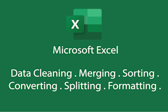 clean, format, merge, convert, sort, split data in excel