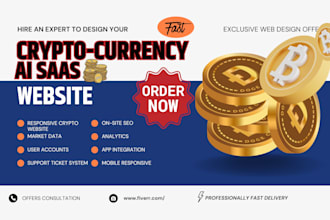 design crypto nfts meme coin p2p fintech defi web3 ico trading ai saas website