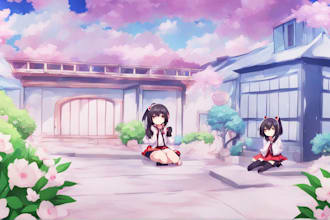 draw vtuber background in anime style