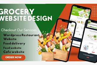 build wordpress grocery landing page, grocery website, food
