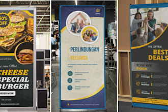 design roll up, pull up and retractable banner
