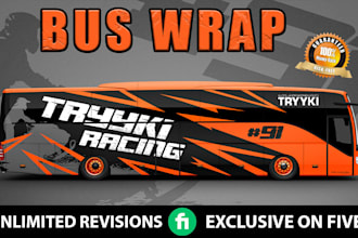 design unique school bus wrap, trip bus, vehicle wrap, van wrap, car wrap decals