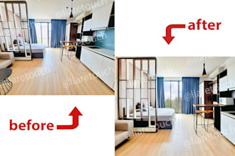 do interior apartment image commercial retouching, photo editing