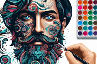 make your vector portrait illustration digital art for you