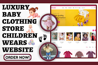 design baby clothing store children wear dropshipping website baby website