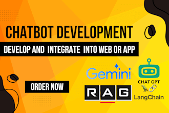 develop ai chatbot using chatgpt, gemini api,  and integrate in website or app