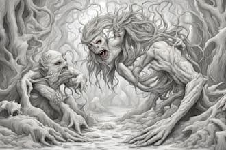 draw fantasy or horror character illustration
