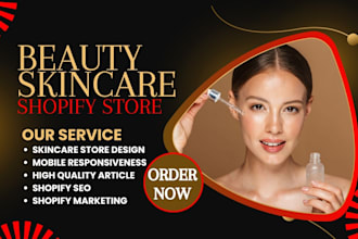 design beauty website skincare products cosmetics makeup sauna spa shopify store