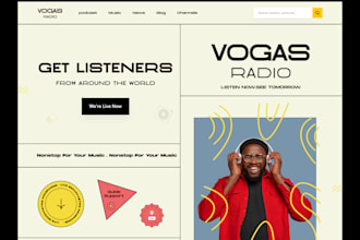 develop a podcast website, online radio website, dj website, radio website