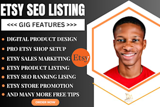 setup etsy shop, etsy seo digital product listing, stan store, print on demand