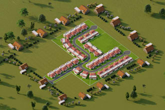 do urban planning, real estate planning, site plan and landscape render