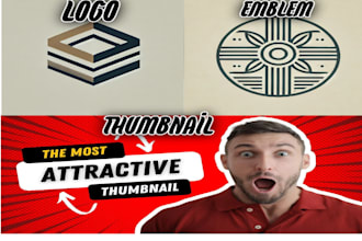 logo design emblem and youtube thumbnail