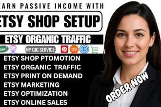 professional etsy shop setup, proven organic etsy traffic, etsy sales promotion