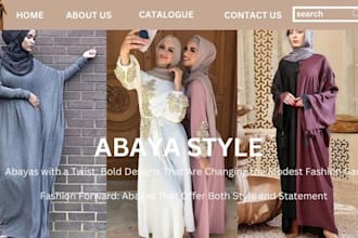 design 7 figure abaya shopify islamic wear store clothing website jewelry store