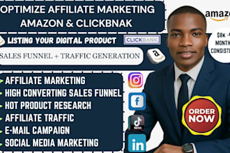 optimize clickbank and amazon affiliate product listing sales funnels