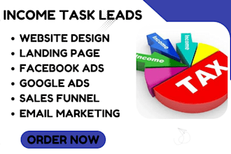 generate tax leads income tax leads tax preparation website landing page taxlien