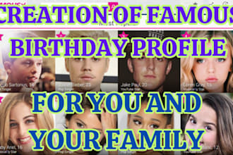 create amazing famous birthdays profile for your name and your family