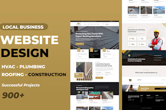 design roofing, construction, plumbing, hvac, remodeling and contractor website