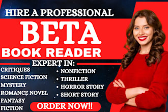 beta read, critique, memoir nonfiction, ya romance novel erotica, sci fi novel