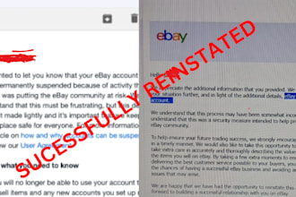 reinstate ebay account restriction ebay account reinstatement reopen ebay shop