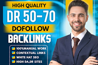 make high DR 50 contextual dofollow seo backlinks for link building