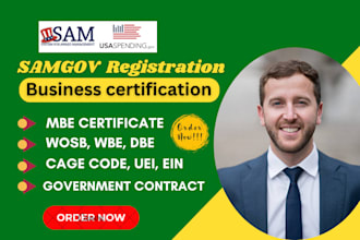 complete mbe certification, sba, wosb, samgov 501c3 8a, win government contract