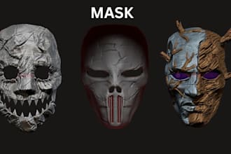 design custom 3d helmet 3d cosplay halloween 3d head 3d mask for 3d printing