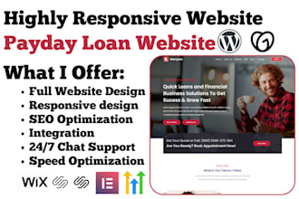 design responsive payday loan website business loan mca student loan website