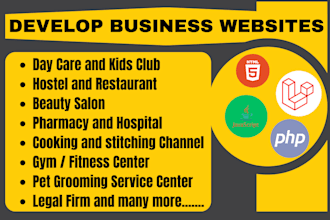 develop business website in php laravel