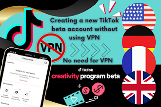 create tiktok beta creativity program for all country no tax