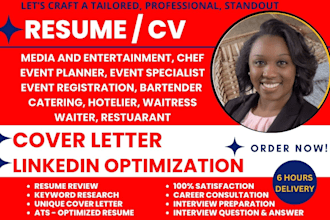 write media and entertainment resume, event planner, event, data registration cv