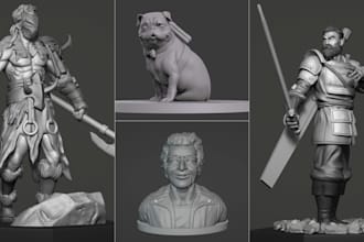 model 3d character figure 3d sculpting bust stl file for 3d printing in blender