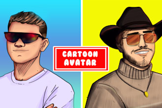 draw cartoon pfp avatar logo for youtube twitch