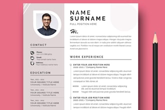 build professional resume design and CV layout
