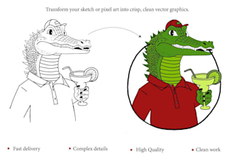 convert hand drawn logo or sketch into digital art