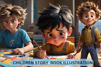 illustrate and design children book kids story children story book picture book