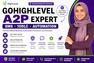set up gohighlevel a2p 10dlc, SMS and workflow automation
