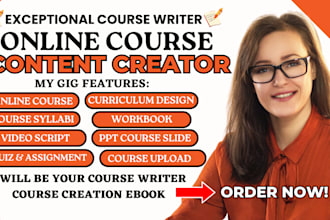 do online course content, elearning video online course creation training course