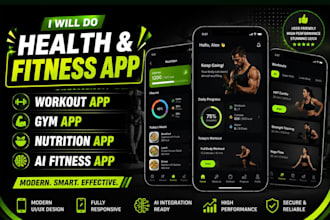do health and fitness app, workout app, gym app, nutrition app, ai fitness app
