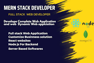 build modern mern full stack website bot web apps using react js java node js