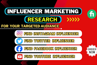 do influencer research for instagram facebook twitter and outreach influencers