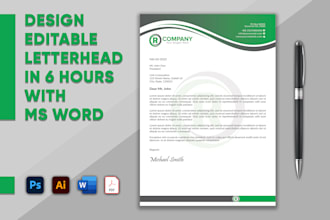 design editable letterhead in 6 hours with ms word